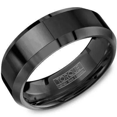 Rings Black Ceramic 8mm Wedding Band Ring CrownRing