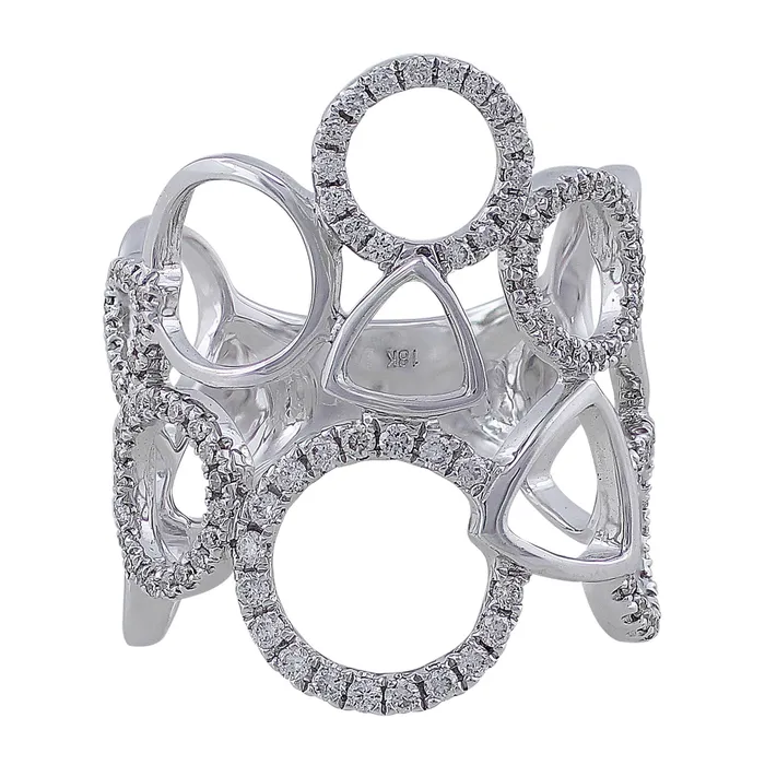 Rings CJ Charles Jewelers 18k White Gold Multishape Openwork Pave Diamond Ring Rings CJ Charles Jewelers 18k White Gold Multishape Openwork Pave Diamond Ring