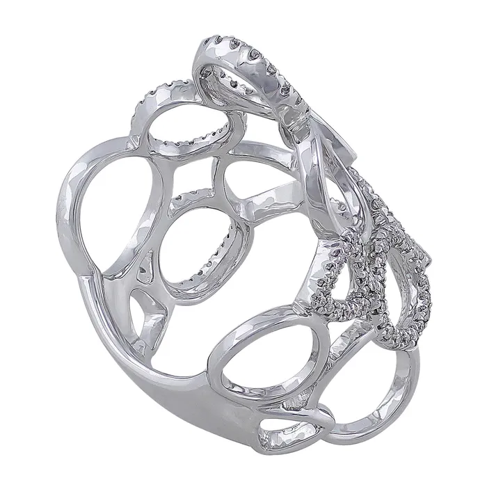 Rings CJ Charles Jewelers 18k White Gold Multishape Openwork Pave Diamond Ring