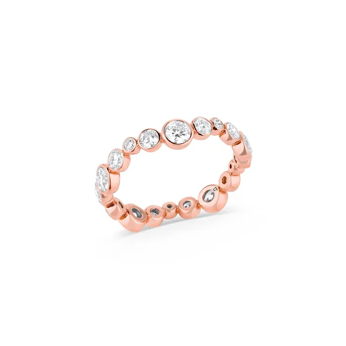 Rings CJ Charles Jewelers 18kt Rose Gold 156ctw Diamond Wave Eternity ring