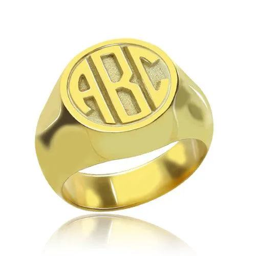 Rings Custom Initial Monogram Signet Ring for Men Sterling Silver Gold Rose Gold Options Engravable Personalized Jewelry Belbren