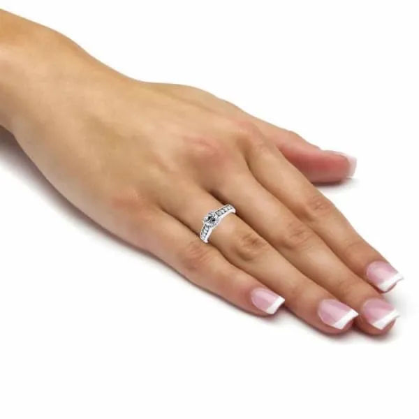 Rings Diamond Engagement Ring Set in 14K White Gold 160ct tw Round Brilliant Clarity Enhanced Diamonds Diamond Source NYC