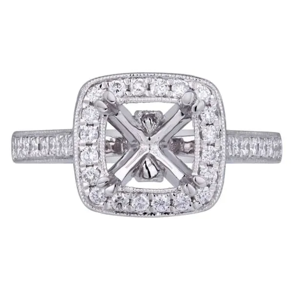 Rings Diamond Source NYC Classic elegant halo setting 18k white gold ring with 44ctw diamonds KR08665XD150 Rings Diamond Source NYC Classic elegant halo setting 18k white gold ring with 44ctw diamonds KR08665XD150