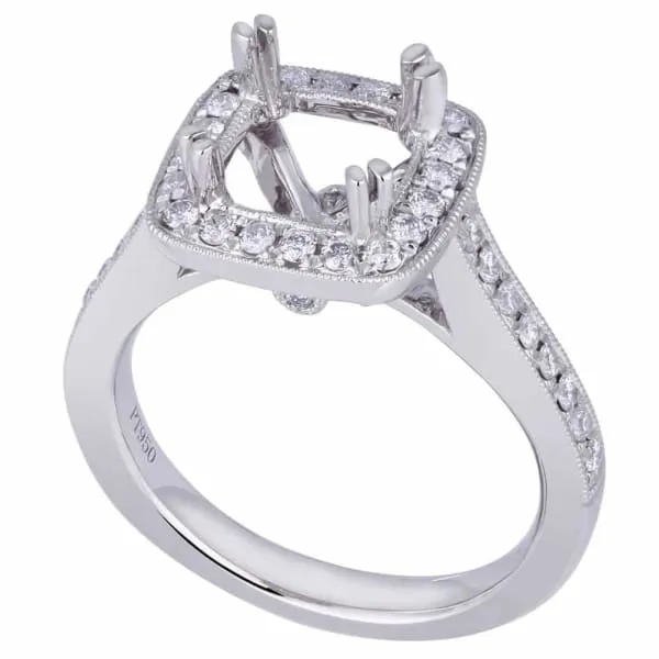 Rings Diamond Source NYC Classic elegant halo setting 18k white gold ring with 44ctw diamonds KR08665XD150