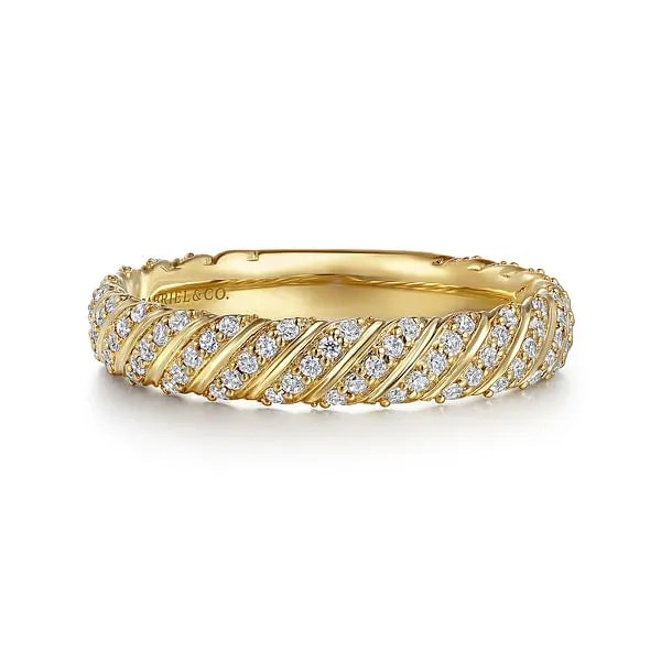 Rings Gabriel Co 14K Yellow Gold Diamond Band