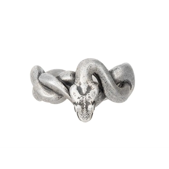 Rings John Varvatos Sterling Silver Snake Ring with Black Diamond Eyes