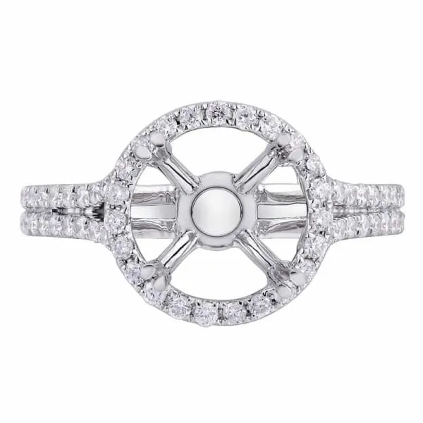 Rings Luxury modern halo setting 18k white gold ring with 60ctw diamonds KR12470XD200 Diamond Source NYC Rings Luxury modern halo setting 18k white gold ring with 60ctw diamonds KR12470XD200 Diamond Source NYC