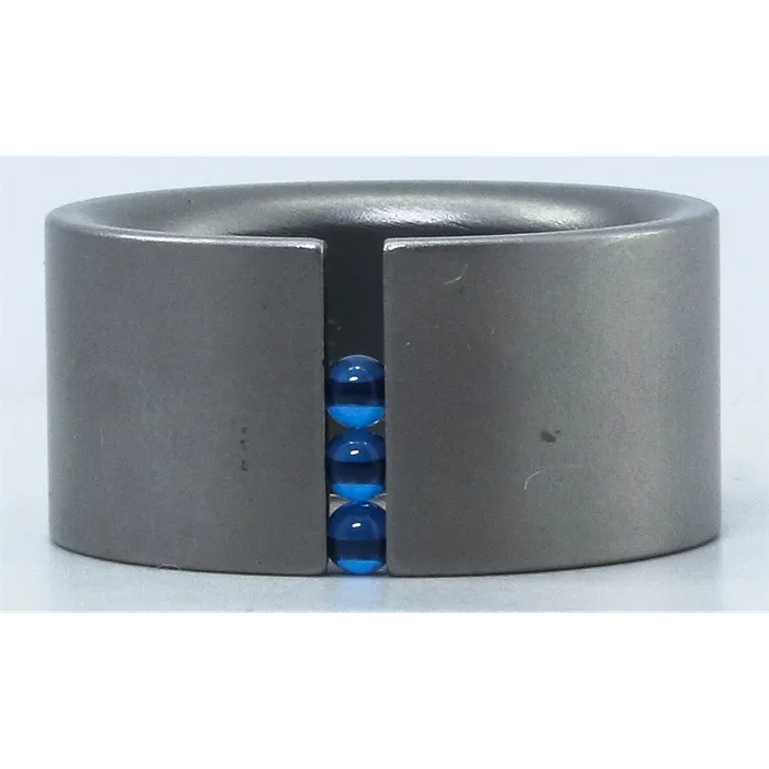 Rings Niessing Steel Ring with Synthetic Blue Spinel Balls Size 725 Niessing Rings Niessing Steel Ring with Synthetic Blue Spinel Balls Size 725 Niessing