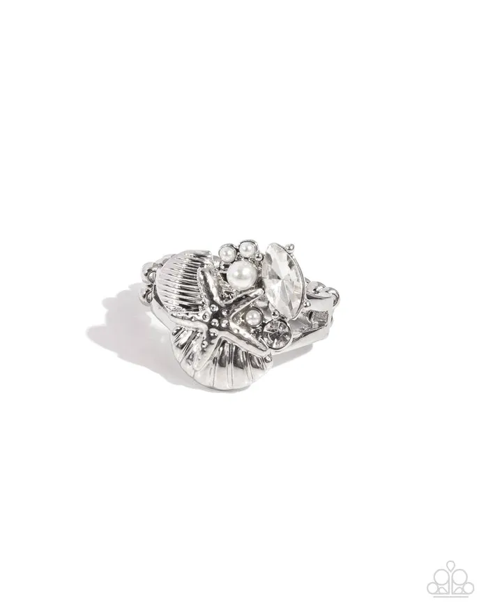 Rings Paparazzi Jewelry Paparazzi Ring Beachy Bevvy White Rings Paparazzi Jewelry Paparazzi Ring Beachy Bevvy White