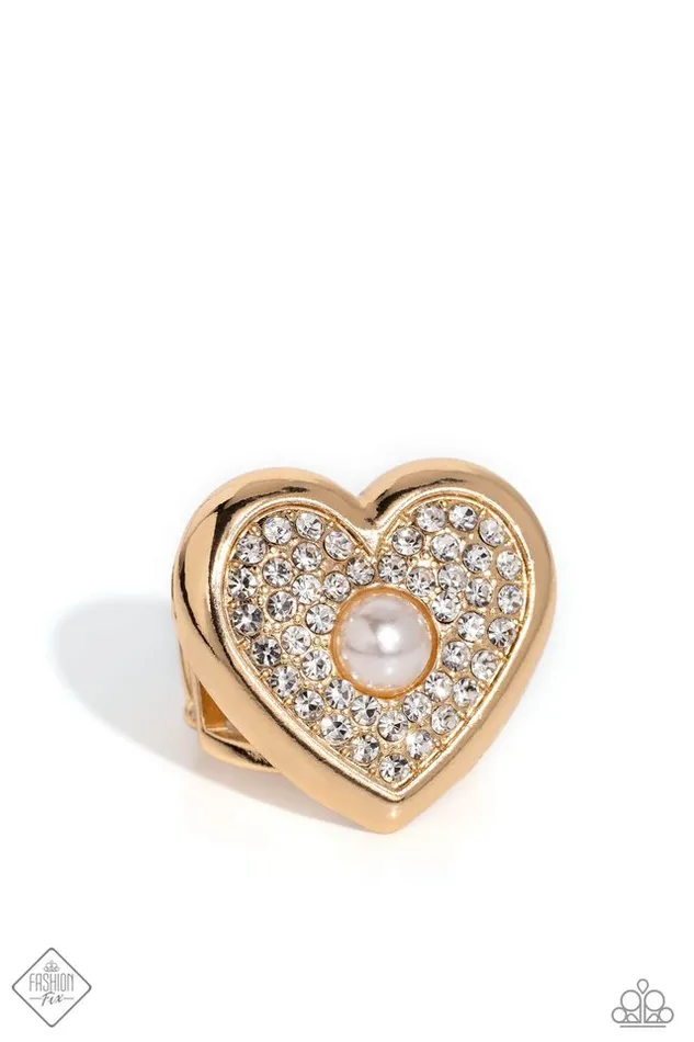 Rings Paparazzi Jewelry Paparazzi Ring Heartfelt Heritage Gold