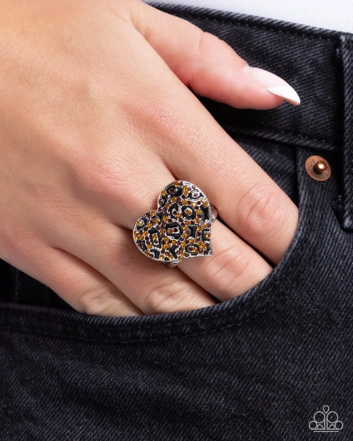 Rings Paparazzi Ring Cheetah Cameo Brown Paparazzi Jewelry