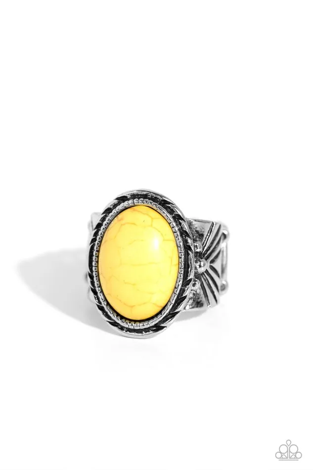 Rings Paparazzi Ring EarthenWEAR Yellow Paparazzi Jewelry Rings Paparazzi Ring EarthenWEAR Yellow Paparazzi Jewelry
