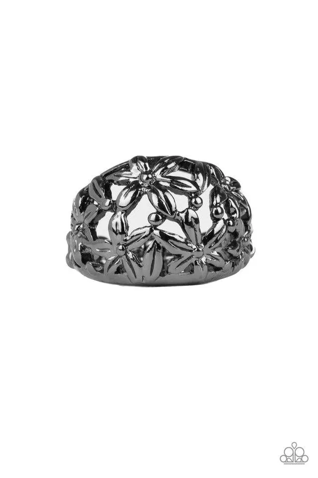 Rings Paparazzi Ring Haute Havana Black Paparazzi Jewelry
