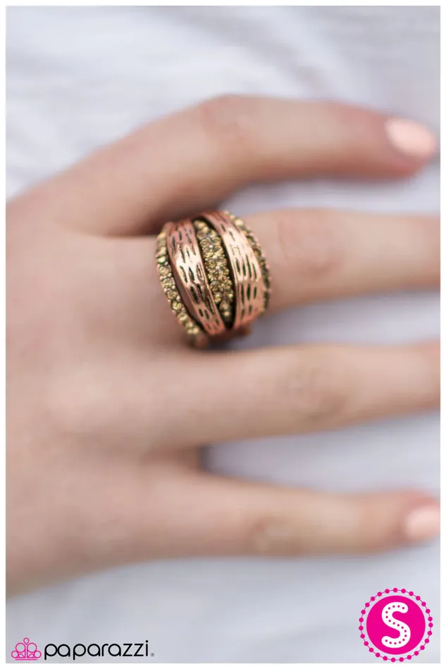 Rings Paparazzi Ring Its GLAM Time Copper Paparazzi Jewelry