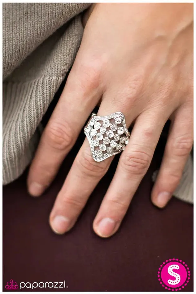 Rings Paparazzi Ring Princess Material Silver Paparazzi Jewelry