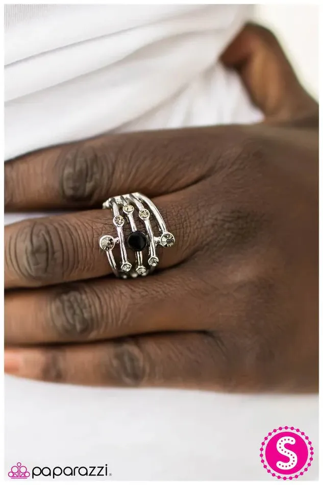 Rings Paparazzi Ring Sheet Music Black Paparazzi Jewelry