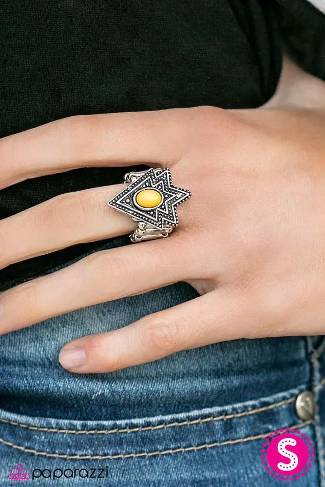 Rings Paparazzi Ring Tribe Vibe Yellow Paparazzi Jewelry