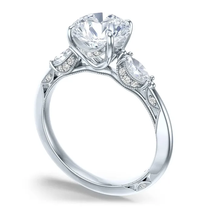 Rings Tacori Tacori Simply Tacori Platinum Diamond Ring Marquise Sides