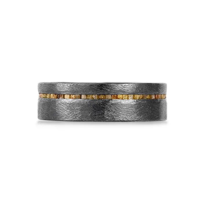 Rings Todd Reed Todd Reed Sterling Silver Straight Line Eternity Raw Diamond Band