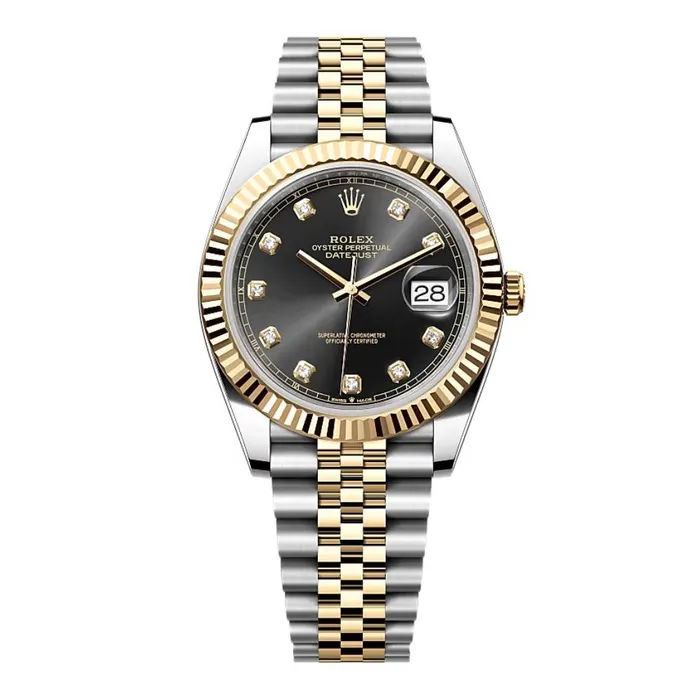 Rolex Bracelets Rolex Datejust 41mm Ref 1263330006 Black Diamond Dial Two Tone Stainless Steel 18K Yellow Gold Jubilee Bracelet Mens Watch Rolex Bracelets Rolex Datejust 41mm Ref 1263330006 Black Diamond Dial Two Tone Stainless Steel 18K Yellow Gold Jubilee Bracelet Mens Watch