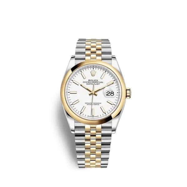 Rolex Datejust 36mm Ref 1262030019 White Stick Dial Two Tone Stainless Steel 18K Yellow Gold Jubilee Bracelet Watch Rolex Bracelets Rolex Datejust 36mm Ref 1262030019 White Stick Dial Two Tone Stainless Steel 18K Yellow Gold Jubilee Bracelet Watch Rolex Bracelets
