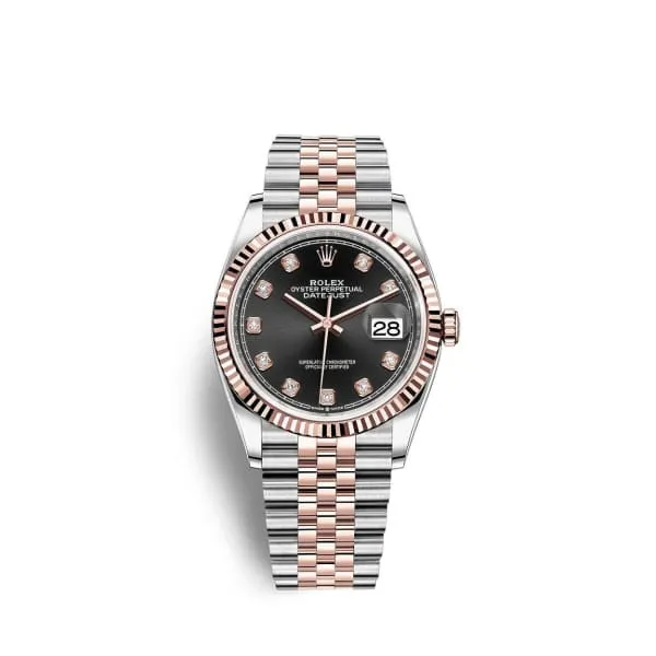 Rolex Datejust 36mm Ref 1262310019 Black Diamond Dial Two Tone Stainless Steel 18K Rose Gold Jubilee Bracelet Watch Rolex Bracelets Rolex Datejust 36mm Ref 1262310019 Black Diamond Dial Two Tone Stainless Steel 18K Rose Gold Jubilee Bracelet Watch Rolex Bracelets