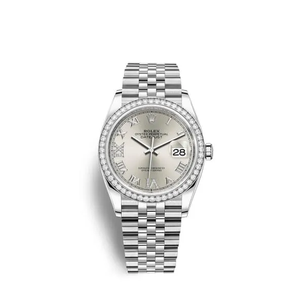 Rolex Datejust 36mm Ref 126284rbr0021 Silver Roman Diamond Dial Diamond Bezel Stainless Steel Jubilee Bracelet Watch Rolex Bracelets Rolex Datejust 36mm Ref 126284rbr0021 Silver Roman Diamond Dial Diamond Bezel Stainless Steel Jubilee Bracelet Watch Rolex Bracelets