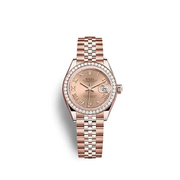 Rolex Lady Datejust 28mm Ref 279135rbr0028 Rose Dial 18K Rose Gold Jubilee Bracelet Womens Watch Rolex Bracelets