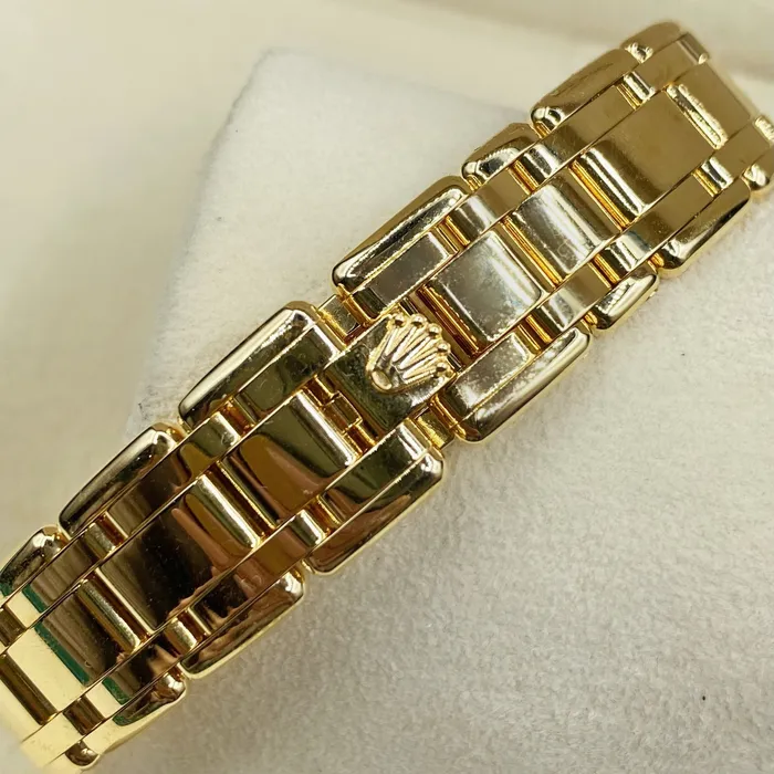 Rolex Pearlmaster 29mm Ref 803180163 Champagne Roman Diamond Dial Diamond Bezel 18K Yellow Gold Bracelet Womens Watch Rolex Bracelets