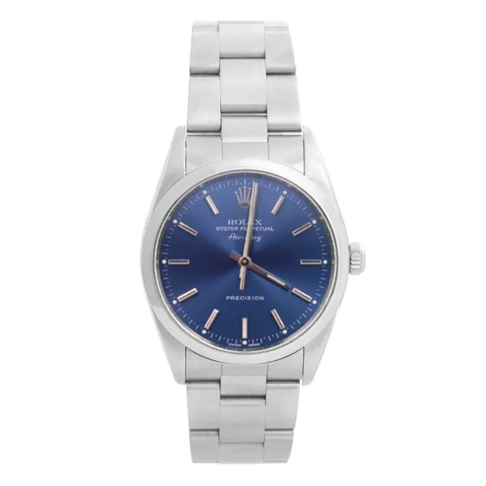 Rolex Rolex Air King 34mm Ref 14000 Blue Stick Dial Stainless Steel Oyster Bracelet Watch Bracelets Rolex Rolex Air King 34mm Ref 14000 Blue Stick Dial Stainless Steel Oyster Bracelet Watch Bracelets