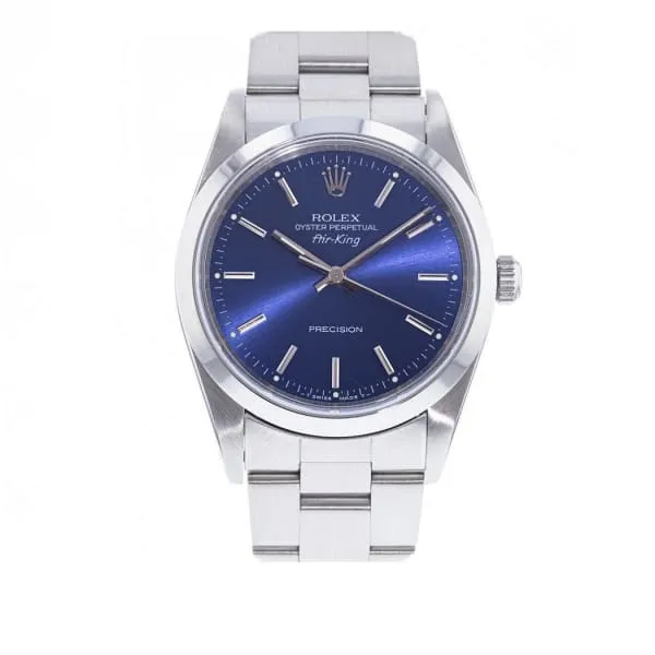 Rolex Rolex Air King 34mm Ref 14000 Blue Stick Dial Stainless Steel Oyster Bracelet Watch Bracelets