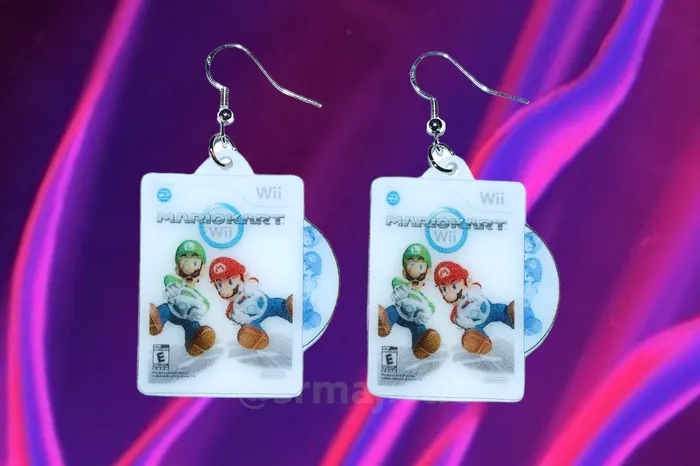Sam Makes Things Earrings Mariokart Mario Kart Wii Game 2D detailed Handmade Earrings Sam Makes Things Earrings Mariokart Mario Kart Wii Game 2D detailed Handmade Earrings