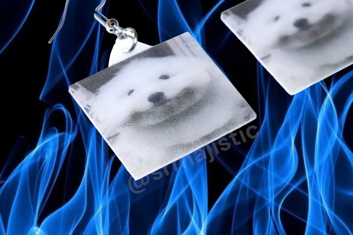 Sam Makes Things Earrings Mulch Dog Meme Funny Handmade Earrings