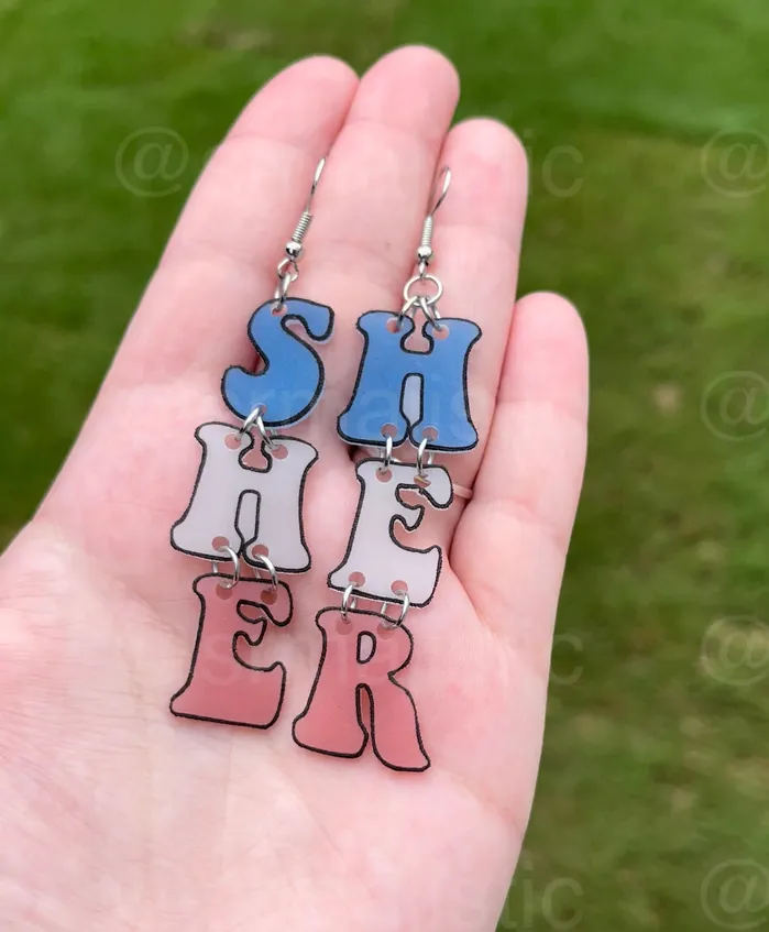 Sam Makes Things Earrings Pride Pronouns and Terms 2D Dangle Handmade Earrings