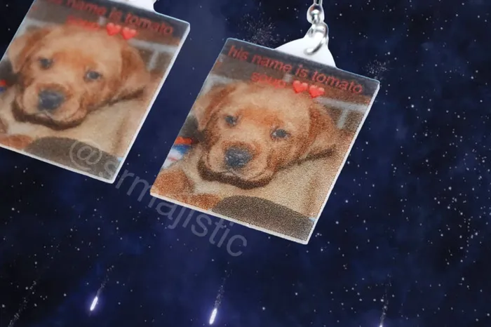 Sam Makes Things His name is Tomato Soup Cute Dog Funny Meme Handmade Earrings Earrings Sam Makes Things His name is Tomato Soup Cute Dog Funny Meme Handmade Earrings Earrings