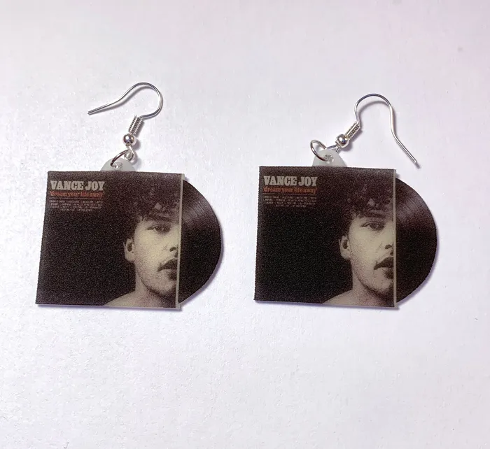 Sam Makes Things Vance Joy Dream Your Life Away Vinyl Album Handmade Earrings Earrings