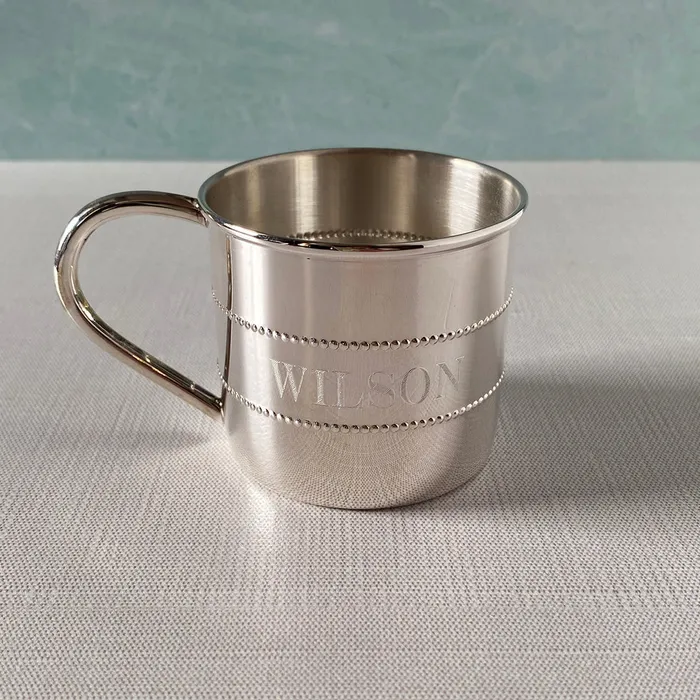 Sterling Silver Beaded Baby Cup Croghans Rings