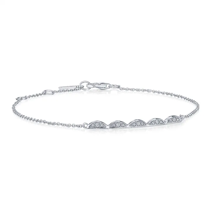 Tacori 14K White Gold Five Crescent Diamond Bracelet Tacori Bracelets