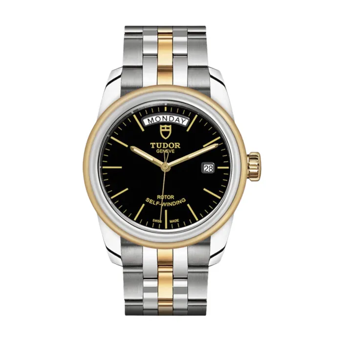Tudor Glamour Date Day 39mm Watch Ref M560030007 Black Index Dial 18K Yellow Gold Bezel Two Tone Stainless Steel and 18K Yellow Gold Bracelet Tudor Bracelets Tudor Glamour Date Day 39mm Watch Ref M560030007 Black Index Dial 18K Yellow Gold Bezel Two Tone Stainless Steel and 18K Yellow Gold Bracelet Tudor Bracelets
