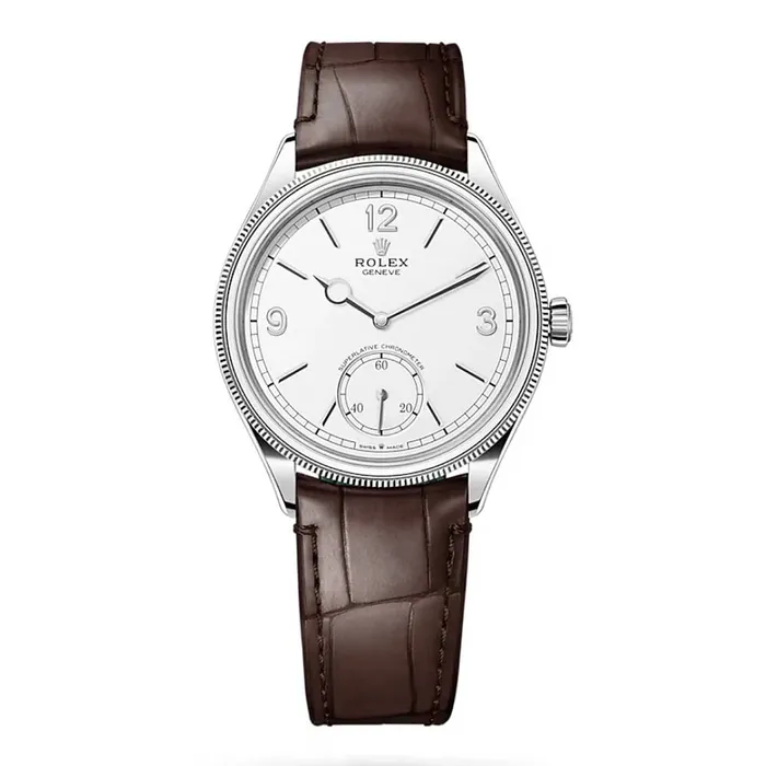 Watches Rolex 2024 Never Worn Rolex 1908 39mm Ref 525090006 White Dial 18K White Gold Case Brown Alligator Leather Strap Watch Watches Rolex 2024 Never Worn Rolex 1908 39mm Ref 525090006 White Dial 18K White Gold Case Brown Alligator Leather Strap Watch